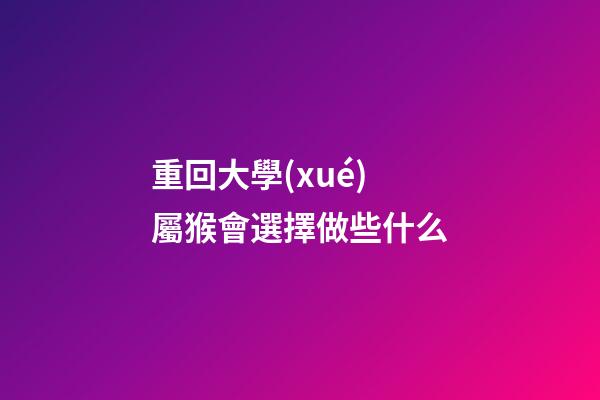 重回大學(xué) 屬猴會選擇做些什么